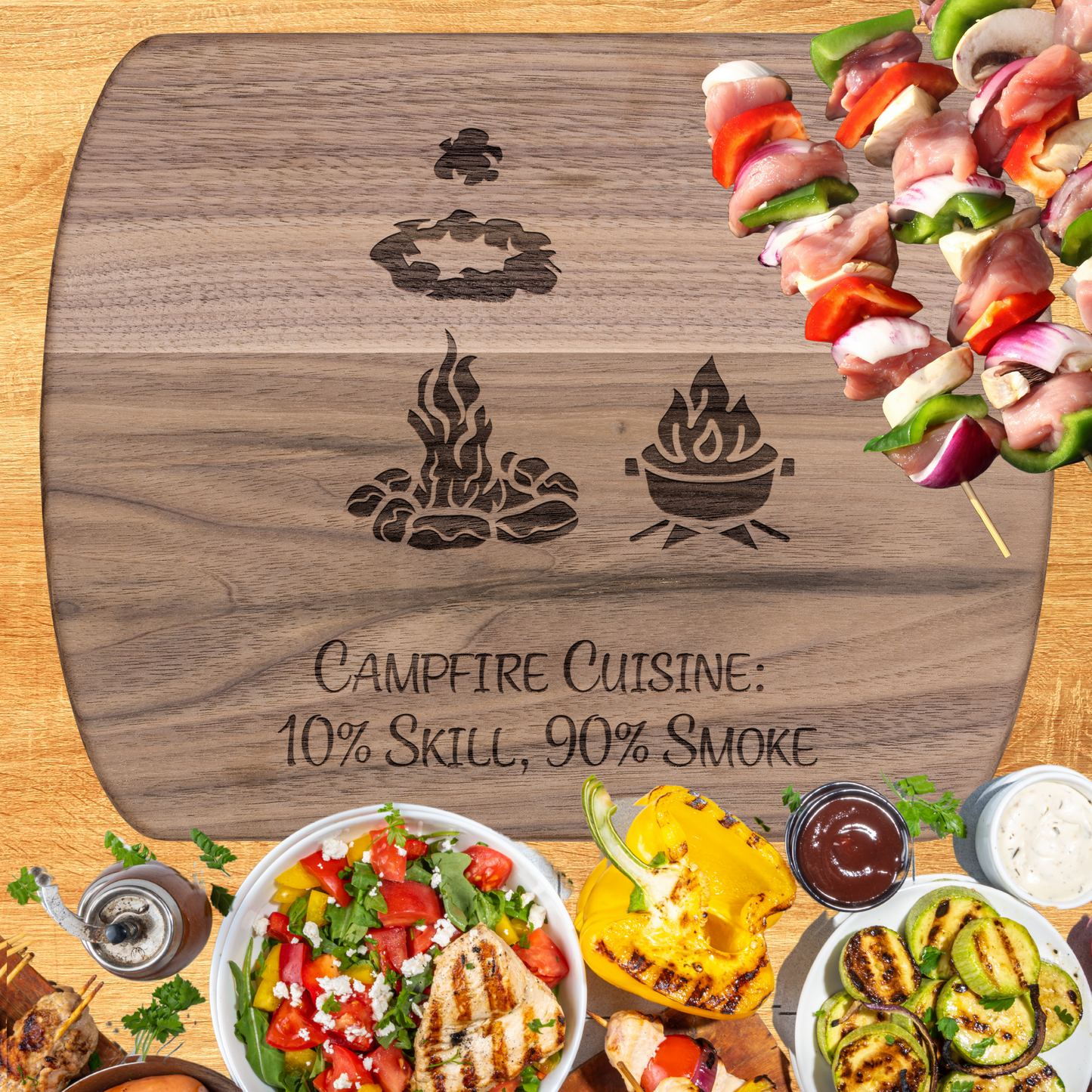 Unique Camping Cutting Board Campfire Cuisine