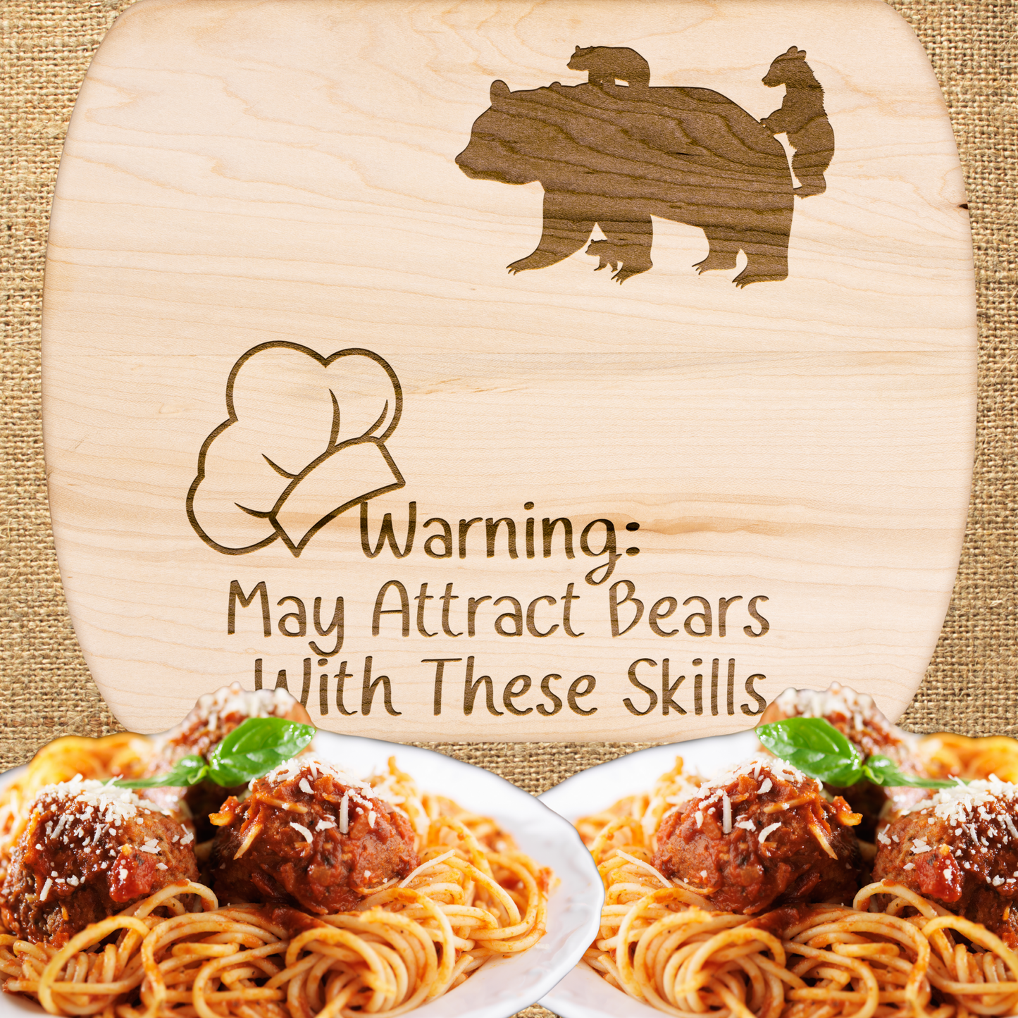 Unique Funny Camping Cutting Board May Attract Bears