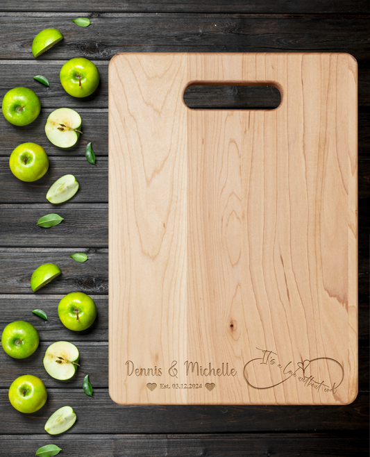 Personalized Infinity It's A Love With No End Maple Cutting Board