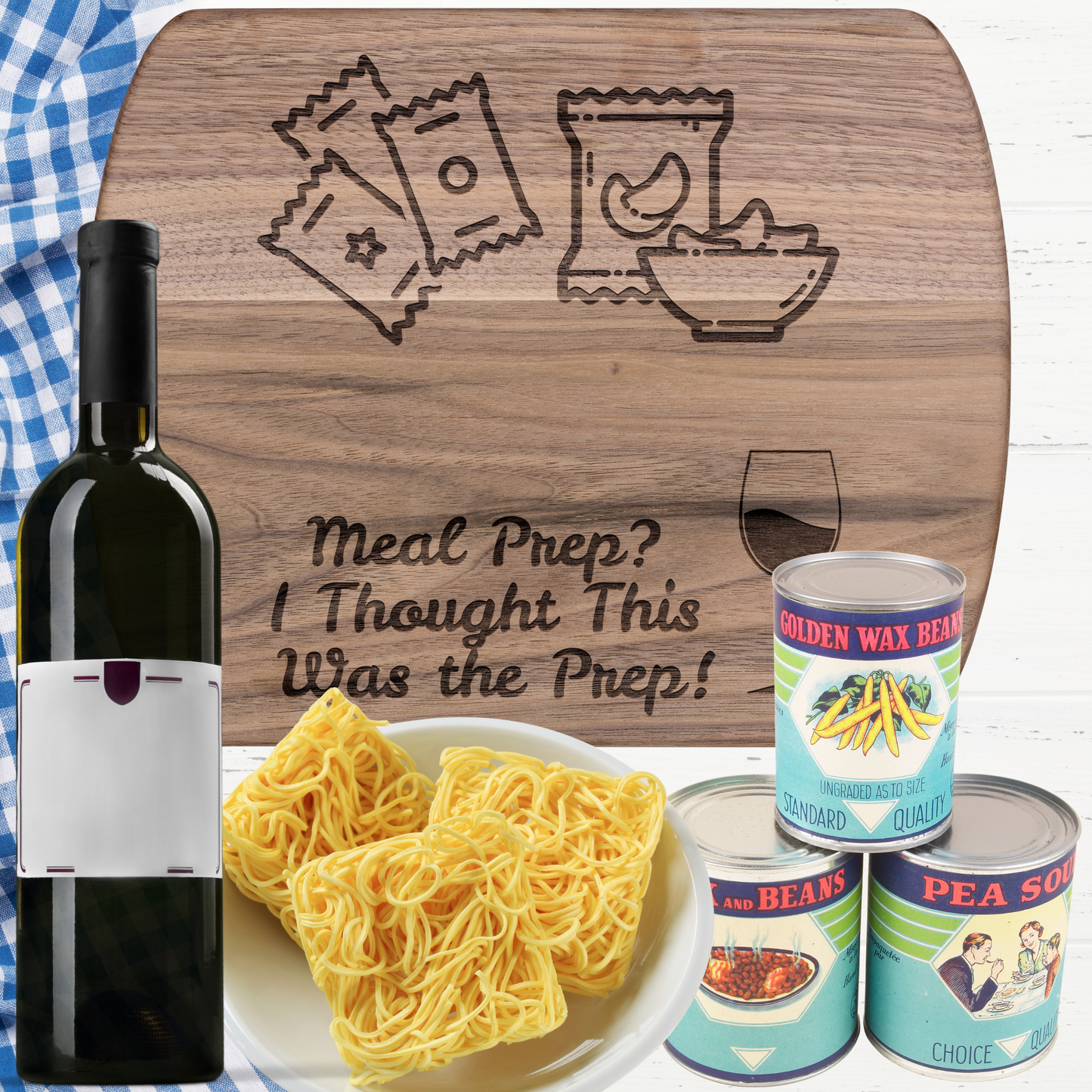 Funny Camping Cutting Board Meal Prep? I Thought This Was The Prep