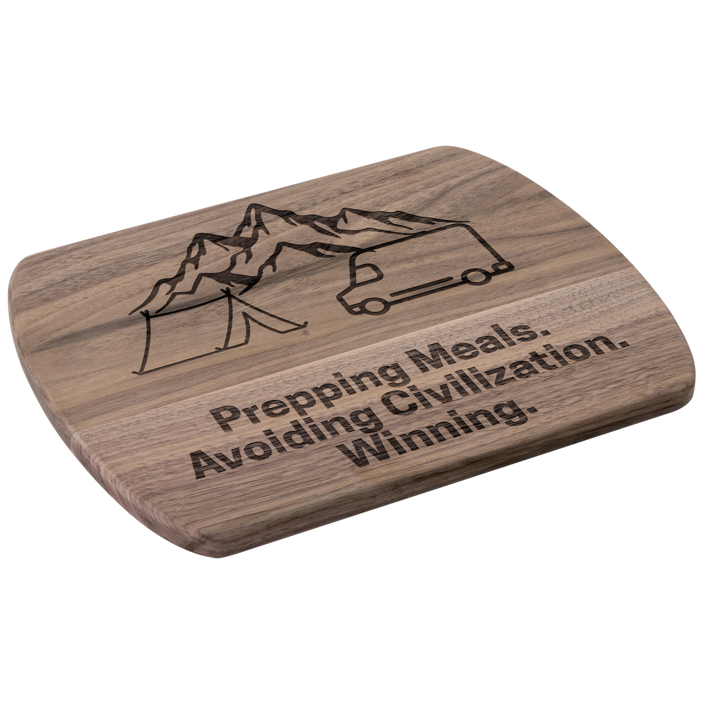 Unique_Camping_Cutting_Board_Avoiding_Ci_Dark_Rounded_H_Angle_Mockup.png