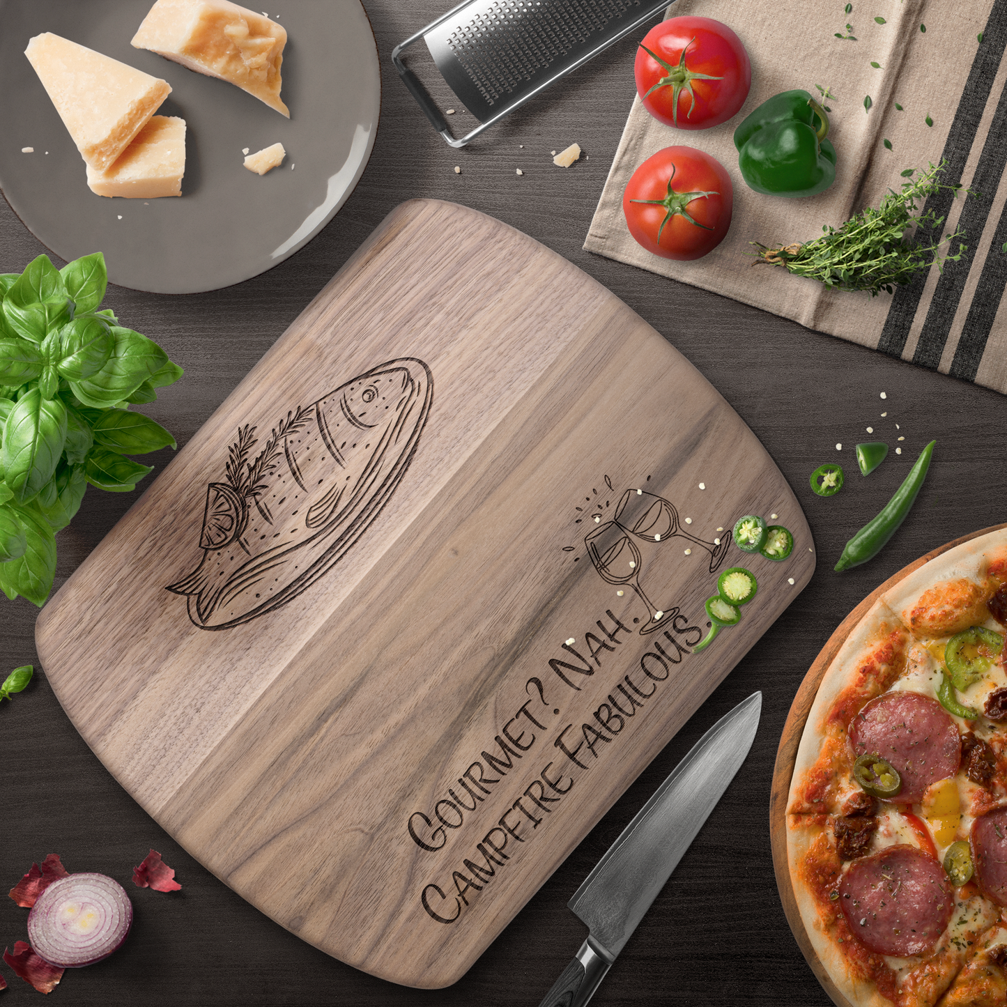 Unique_Cutting_Board_Gourmet_Campfire_Fa_Dark_Rounded_H_Lifestyle_Mockup.png