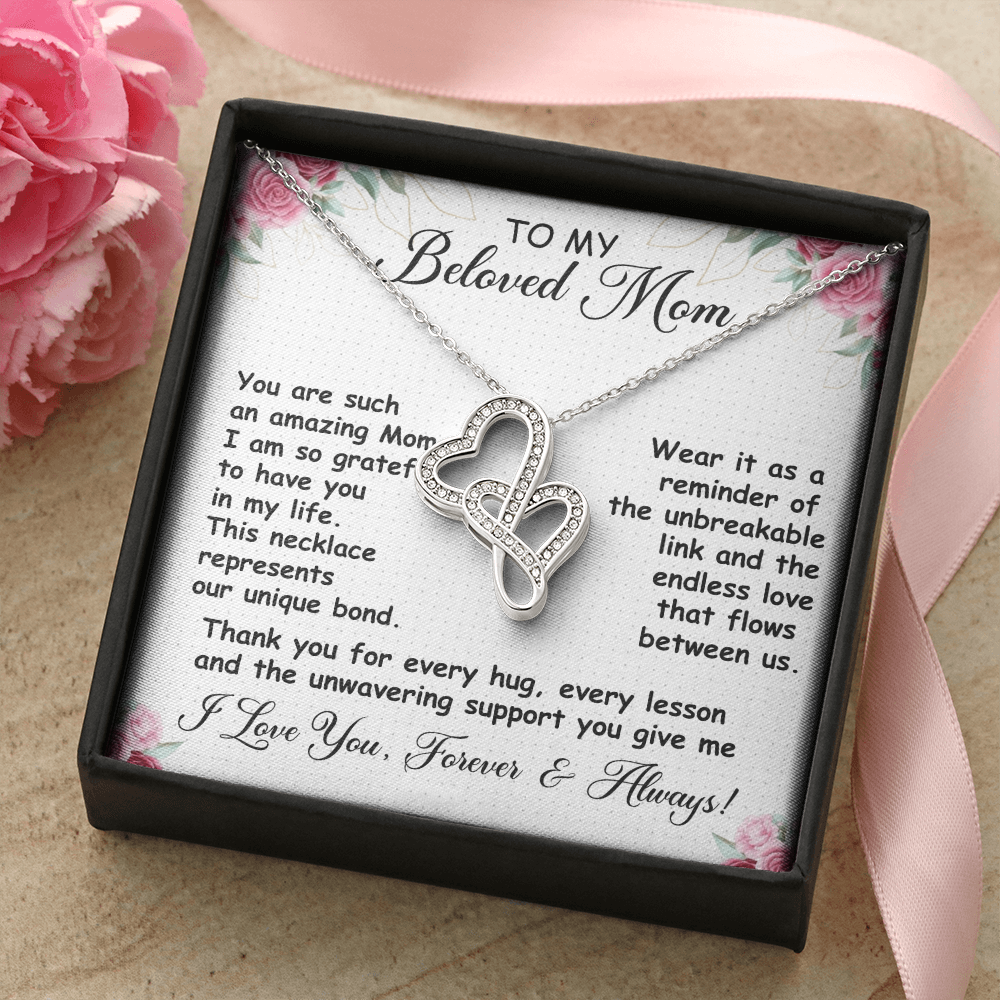 My Beloved Mom Heart-To-Heart Pendant Necklace You Are Such An Amazing Mom