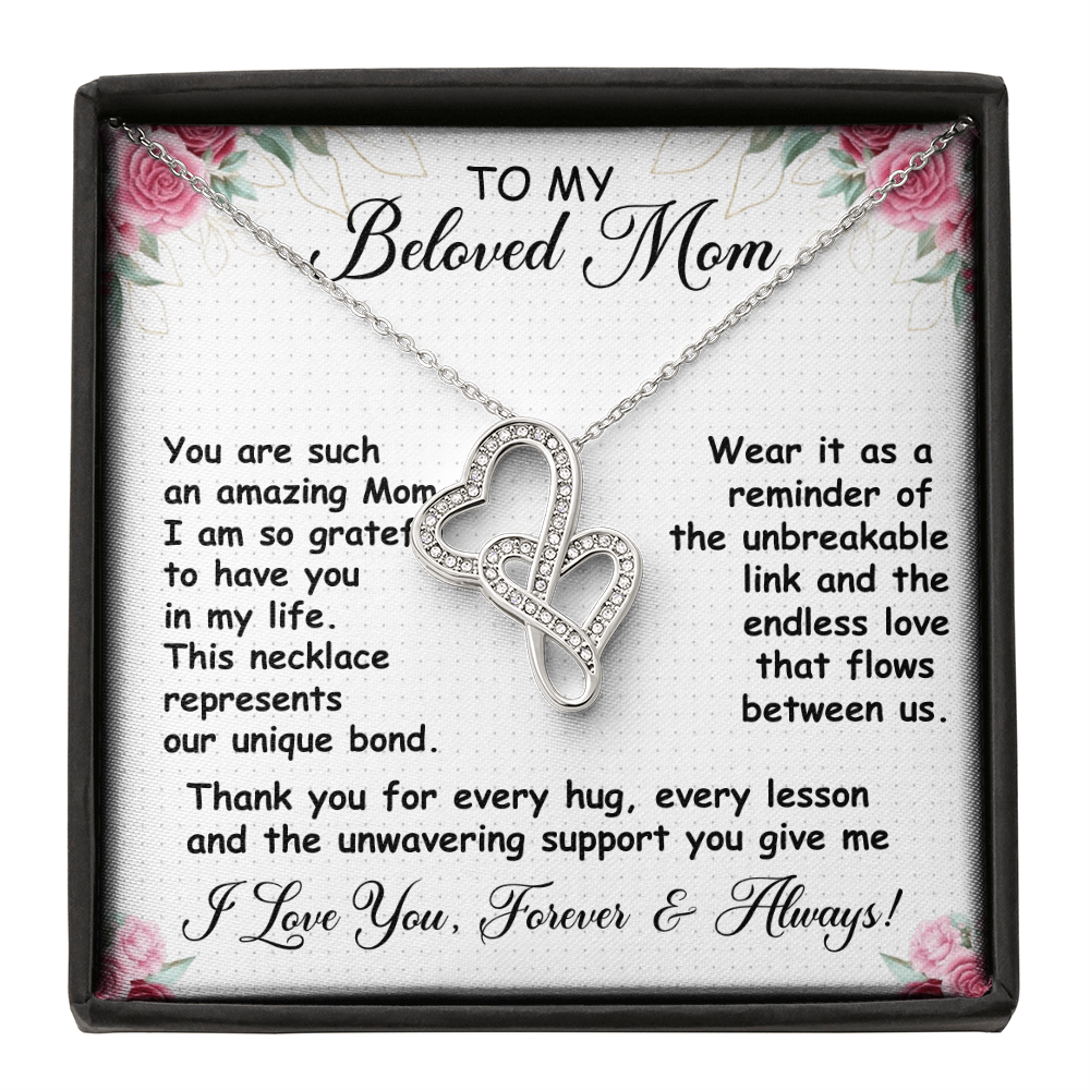 My Beloved Mom Heart-To-Heart Pendant Necklace You Are Such An Amazing Mom