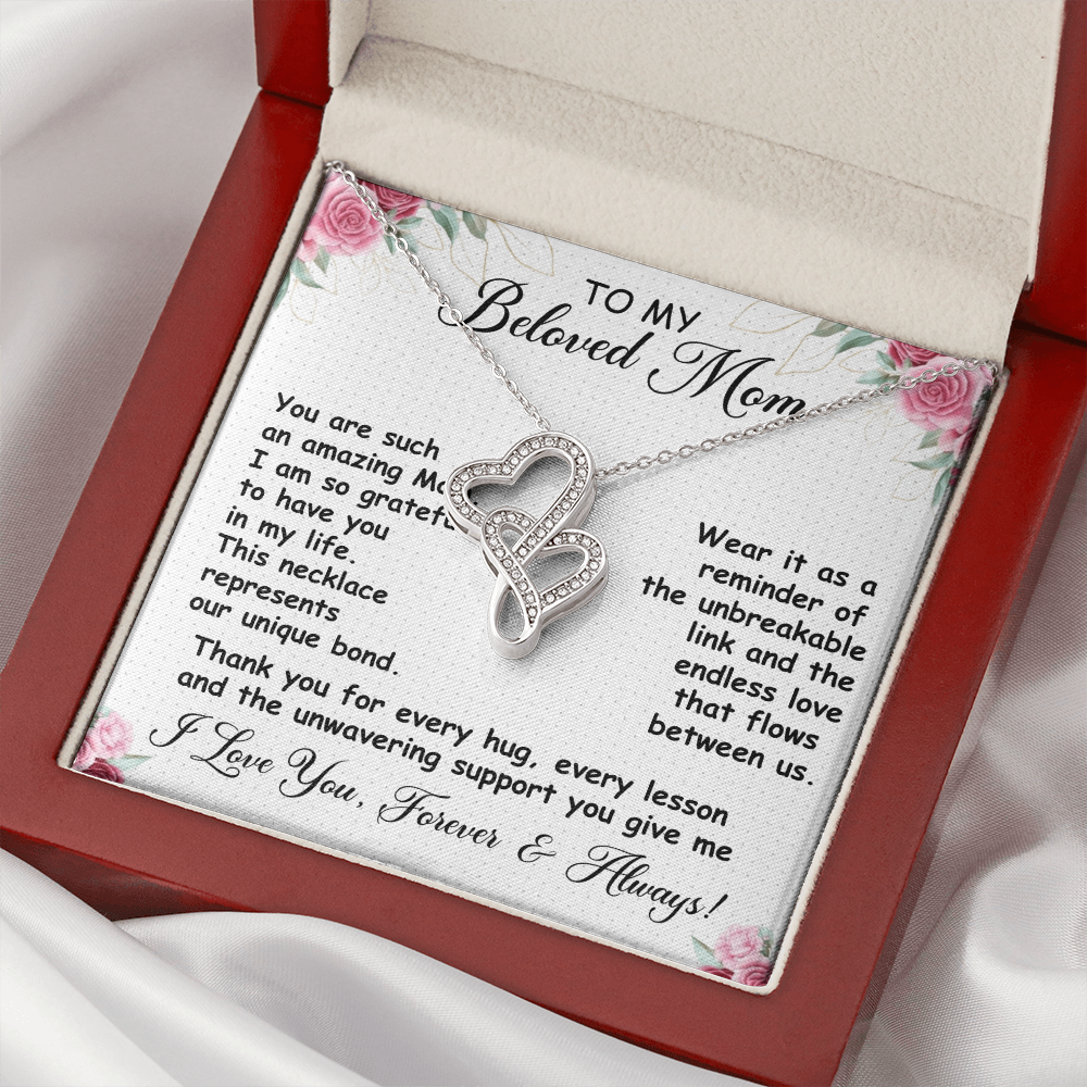 My Beloved Mom Heart-To-Heart Pendant Necklace You Are Such An Amazing Mom