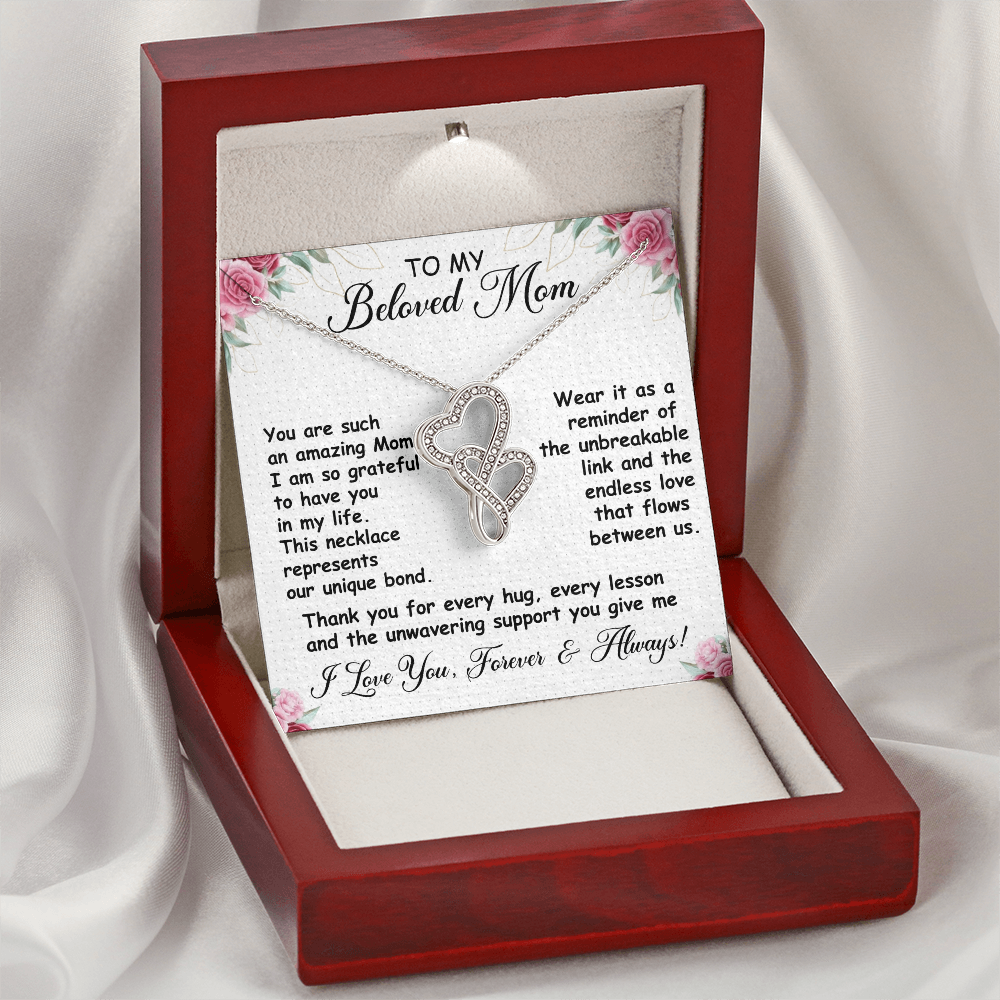 My Beloved Mom Heart-To-Heart Pendant Necklace You Are Such An Amazing Mom