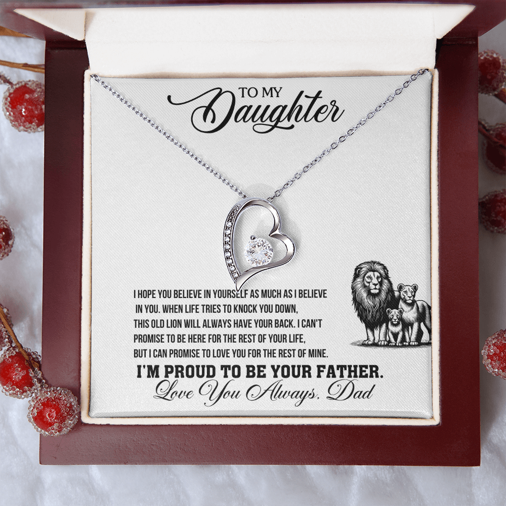 I Hope you Believe in Yourself Daughter From Dad Forever Love Necklace