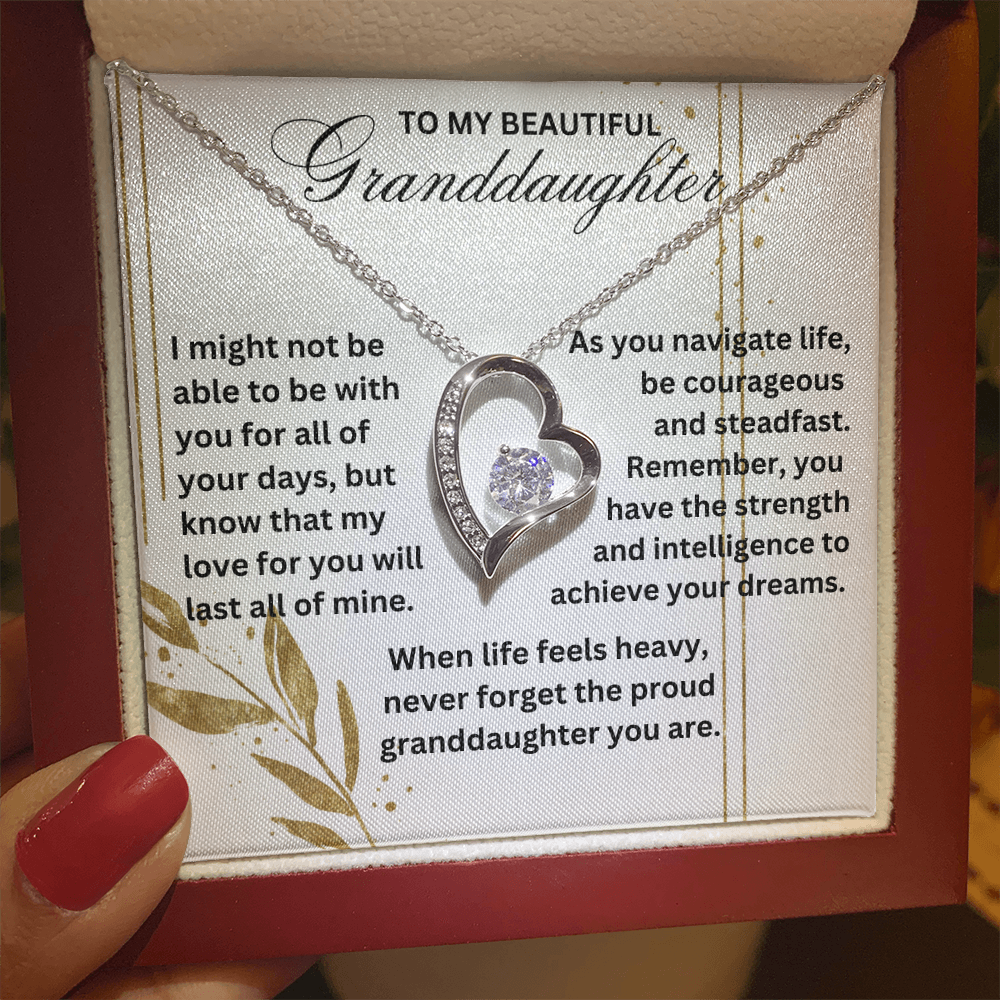 Granddaughter When Life Feels Heavy Never Forget Forever Love Necklace