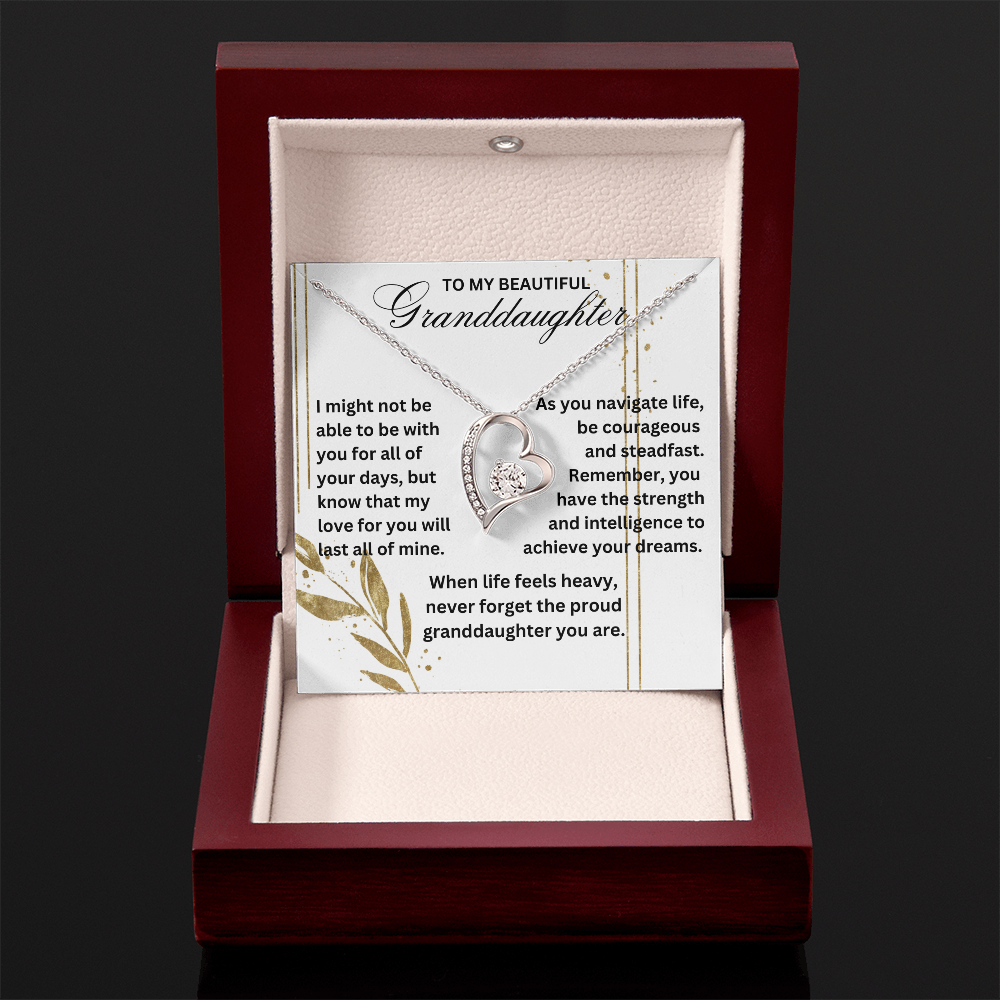 Granddaughter When Life Feels Heavy Never Forget Forever Love Necklace