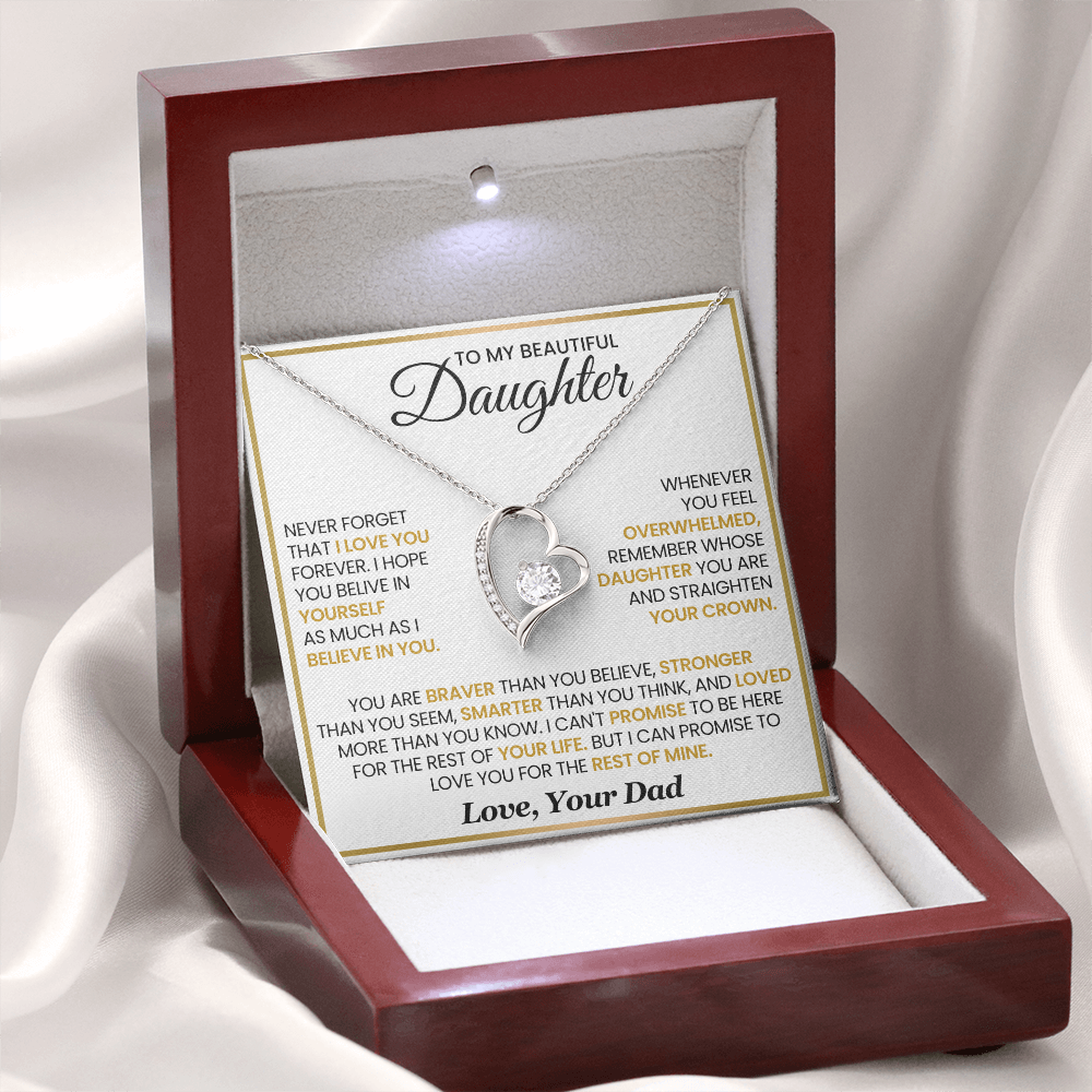 Daughter From Dad Never Forget That I Love You Forever Love Necklace