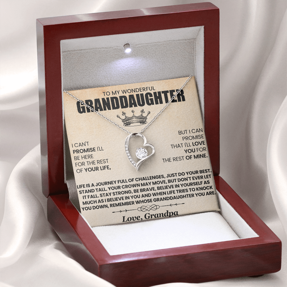 I Can't Promise I'll Be Here For The Rest Of Your Life Granddaughter From Grandpa Forever Love Necklace