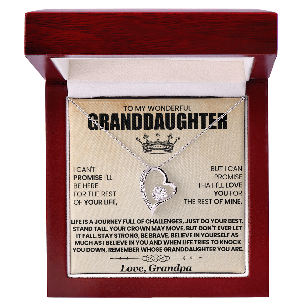 I Can't Promise I'll Be Here For The Rest Of Your Life Granddaughter From Grandpa Forever Love Necklace