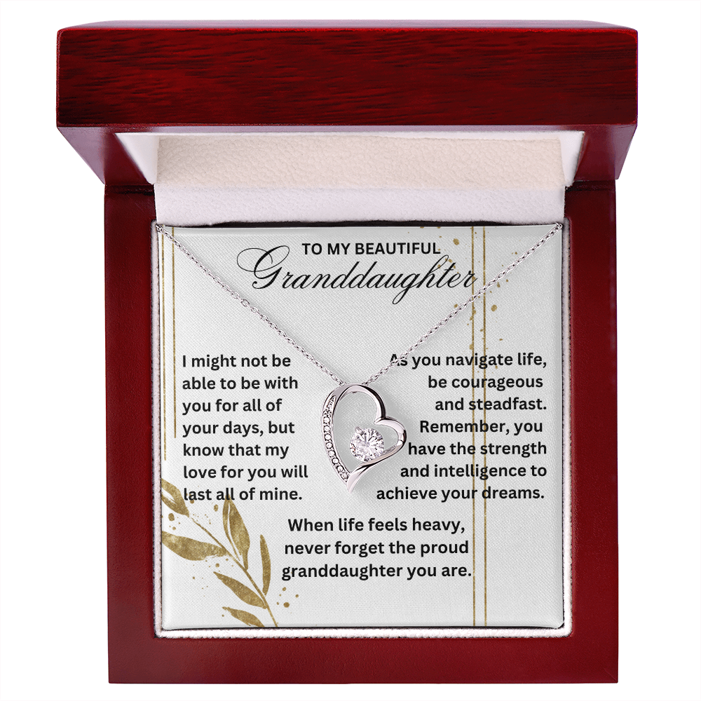 Granddaughter When Life Feels Heavy Never Forget Forever Love Necklace