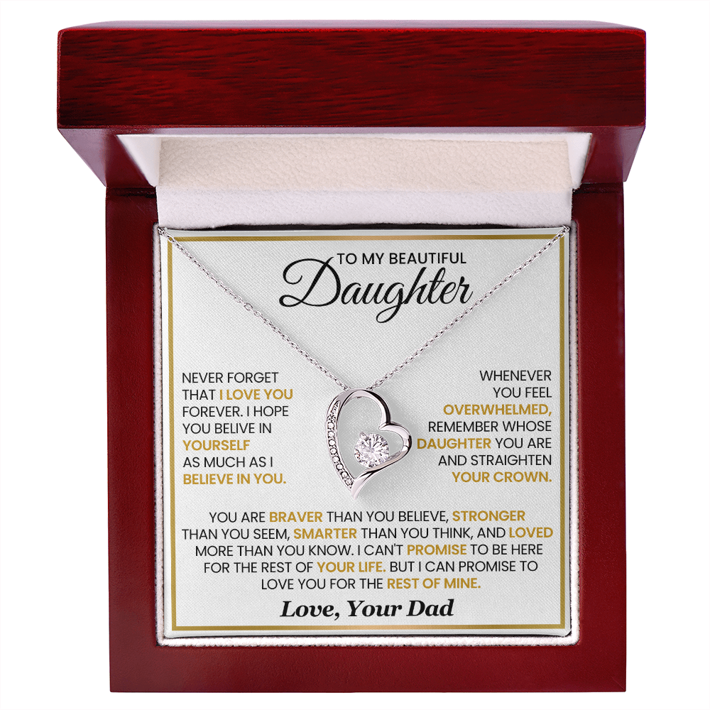Daughter From Dad Never Forget That I Love You Forever Love Necklace