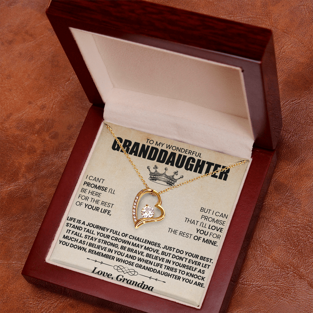 I Can't Promise I'll Be Here For The Rest Of Your Life Granddaughter From Grandpa Forever Love Necklace