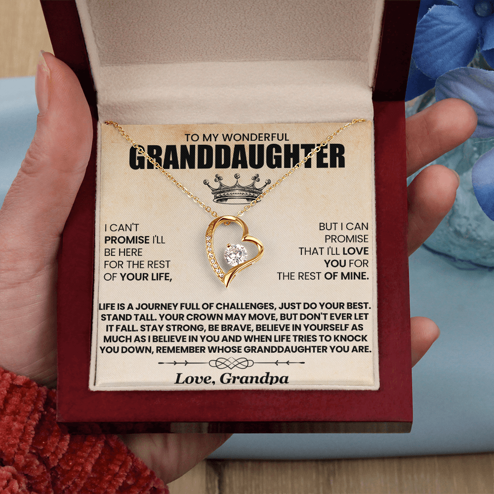 I Can't Promise I'll Be Here For The Rest Of Your Life Granddaughter From Grandpa Forever Love Necklace