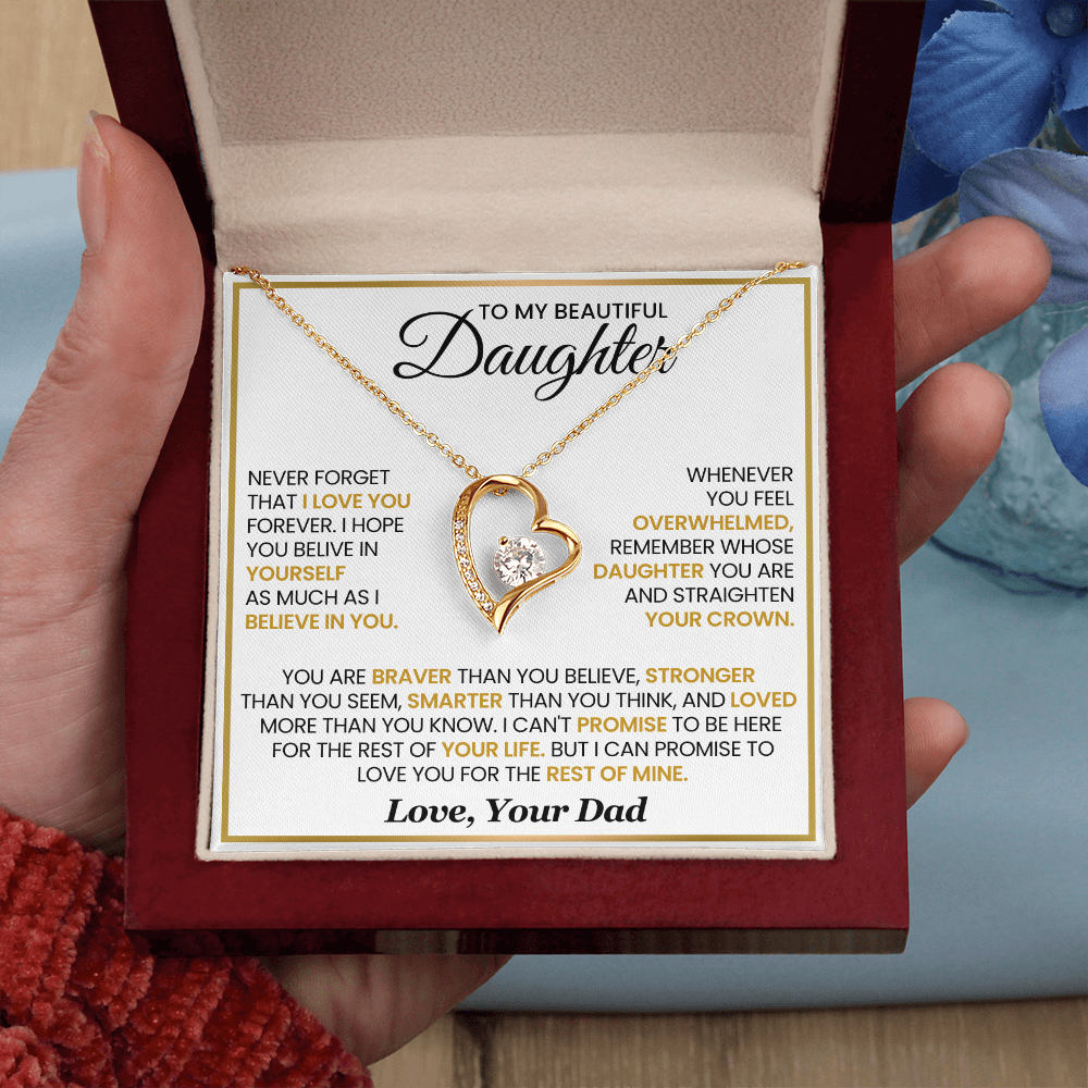 Daughter From Dad Never Forget That I Love You Forever Love Necklace