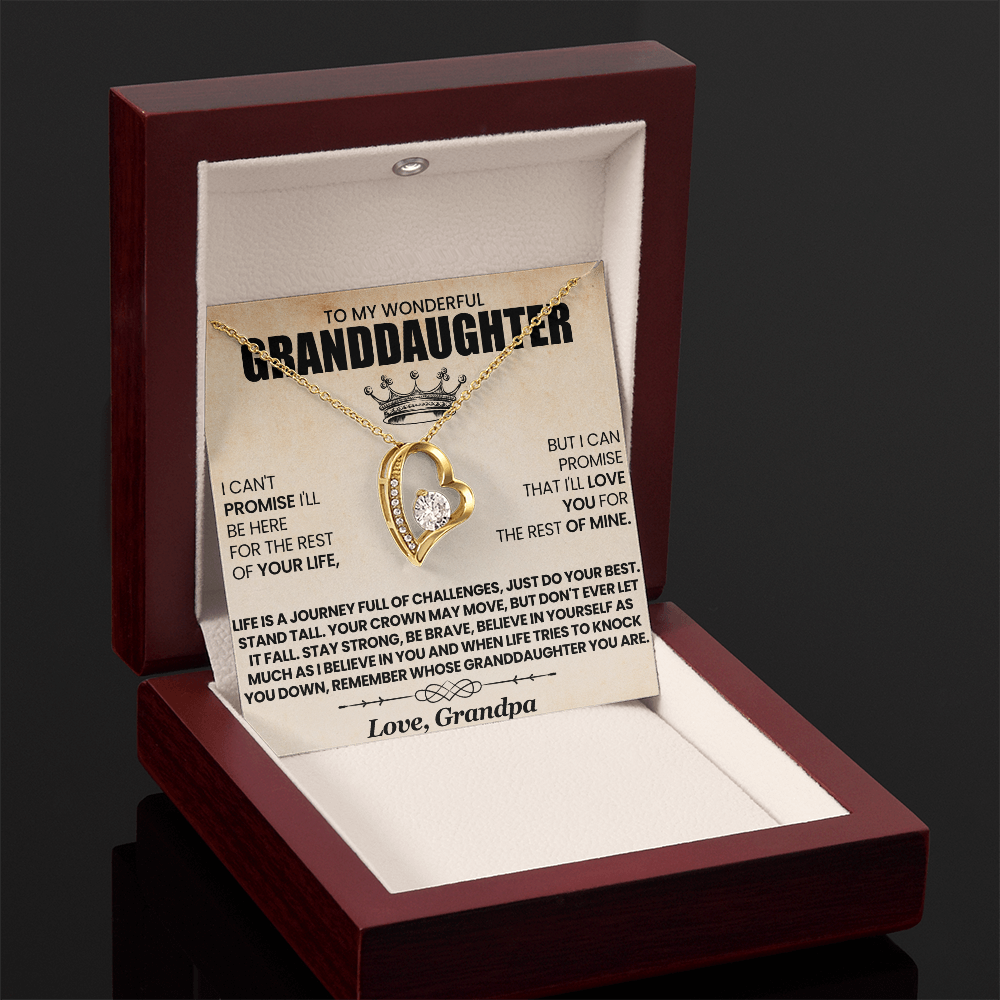 I Can't Promise I'll Be Here For The Rest Of Your Life Granddaughter From Grandpa Forever Love Necklace