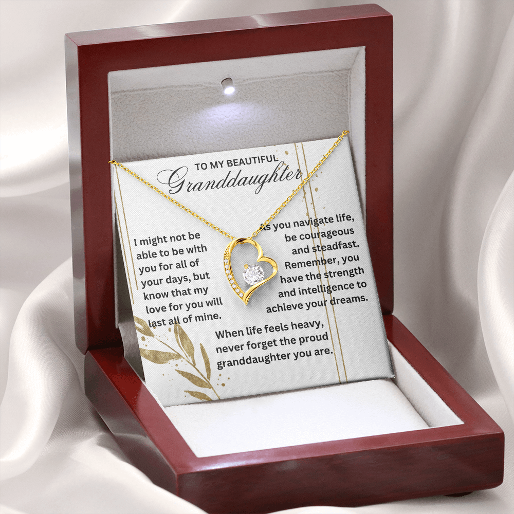 Granddaughter When Life Feels Heavy Never Forget Forever Love Necklace