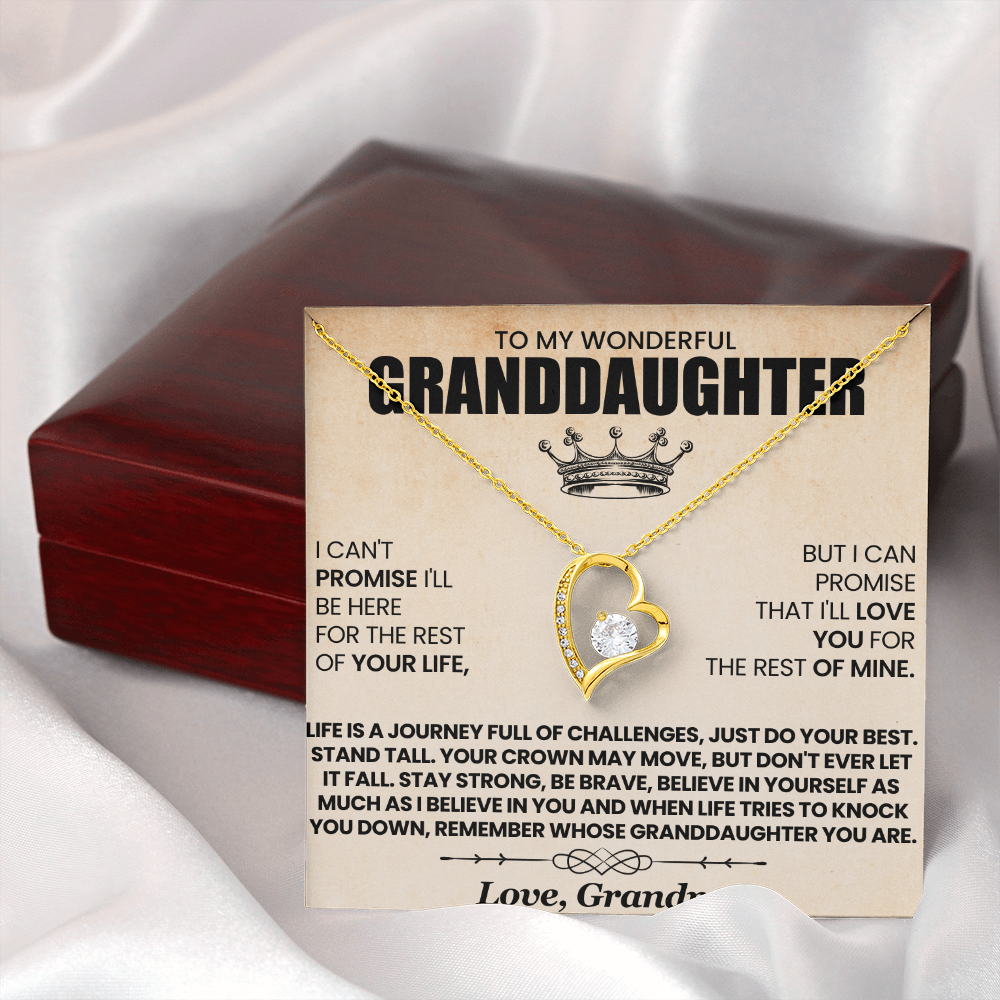 I Can't Promise I'll Be Here For The Rest Of Your Life Granddaughter From Grandpa Forever Love Necklace