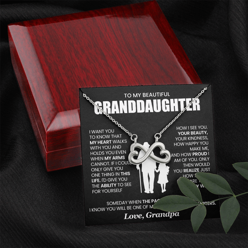 Granddaughter From Grandpa My Heart Walks With You Endless Love Necklace