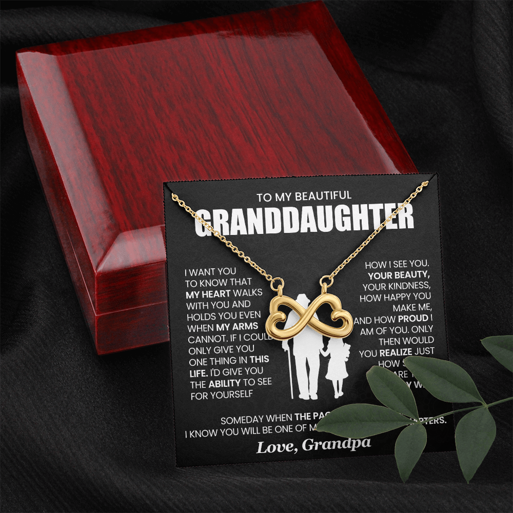 Granddaughter From Grandpa My Heart Walks With You Endless Love Necklace