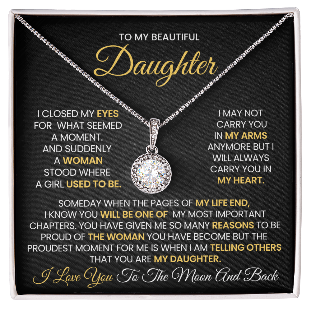 I Love You To The Moon And Back Eternal Hope Necklace For Daughter