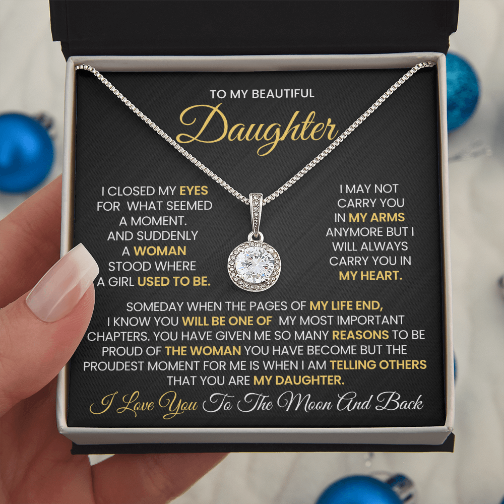 I Love You To The Moon And Back Eternal Hope Necklace For Daughter