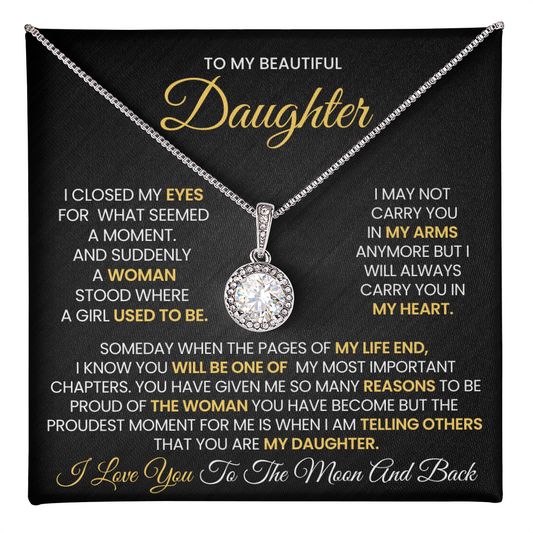I Love You To The Moon And Back Eternal Hope Necklace For Daughter