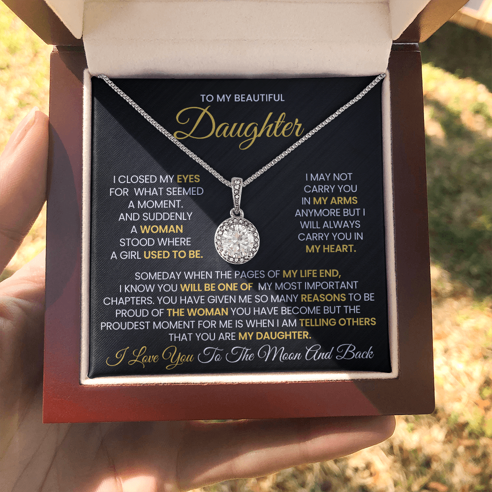 I Love You To The Moon And Back Eternal Hope Necklace For Daughter