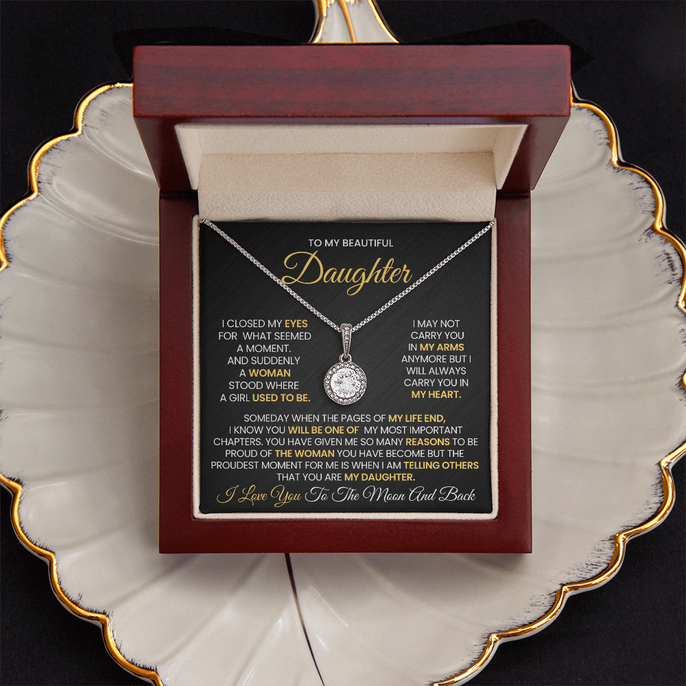 I Love You To The Moon And Back Eternal Hope Necklace For Daughter