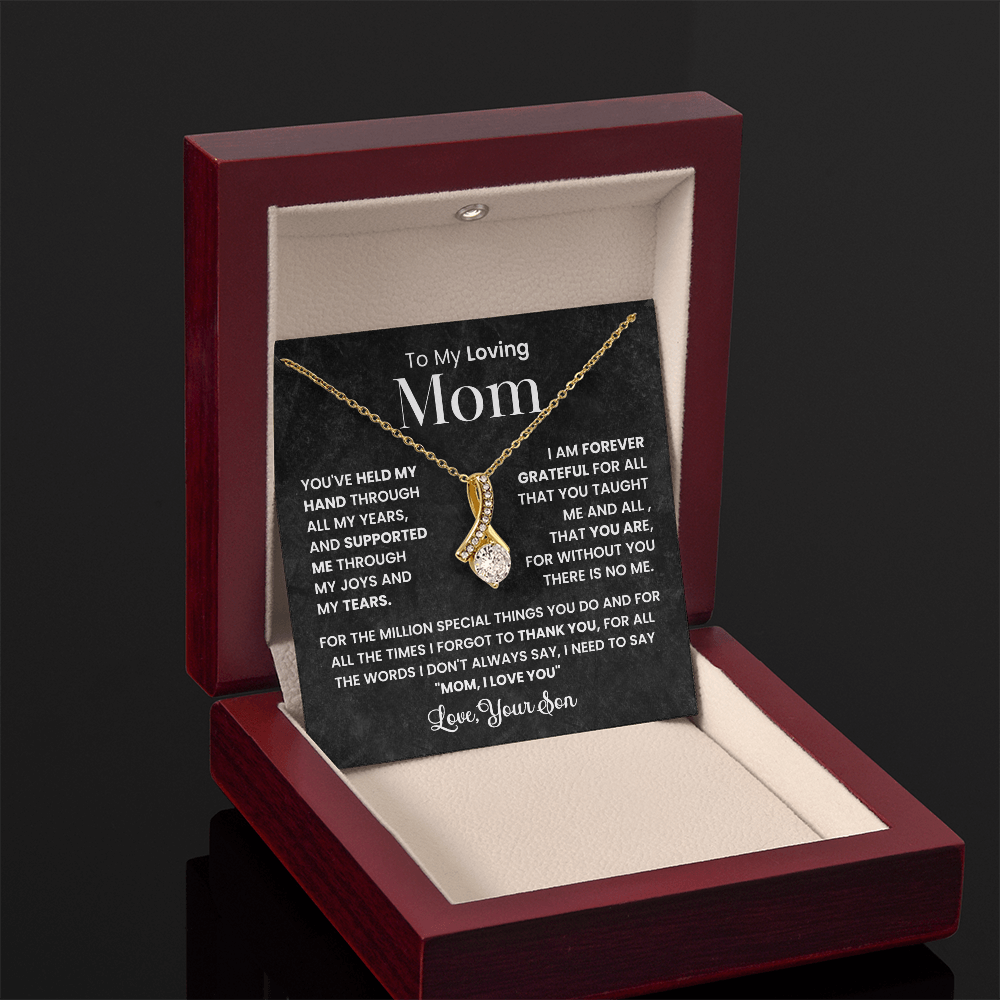 To My Loving Mom, You've Held My Hand Through All My Years Alluring Beauty Pendant Necklace
