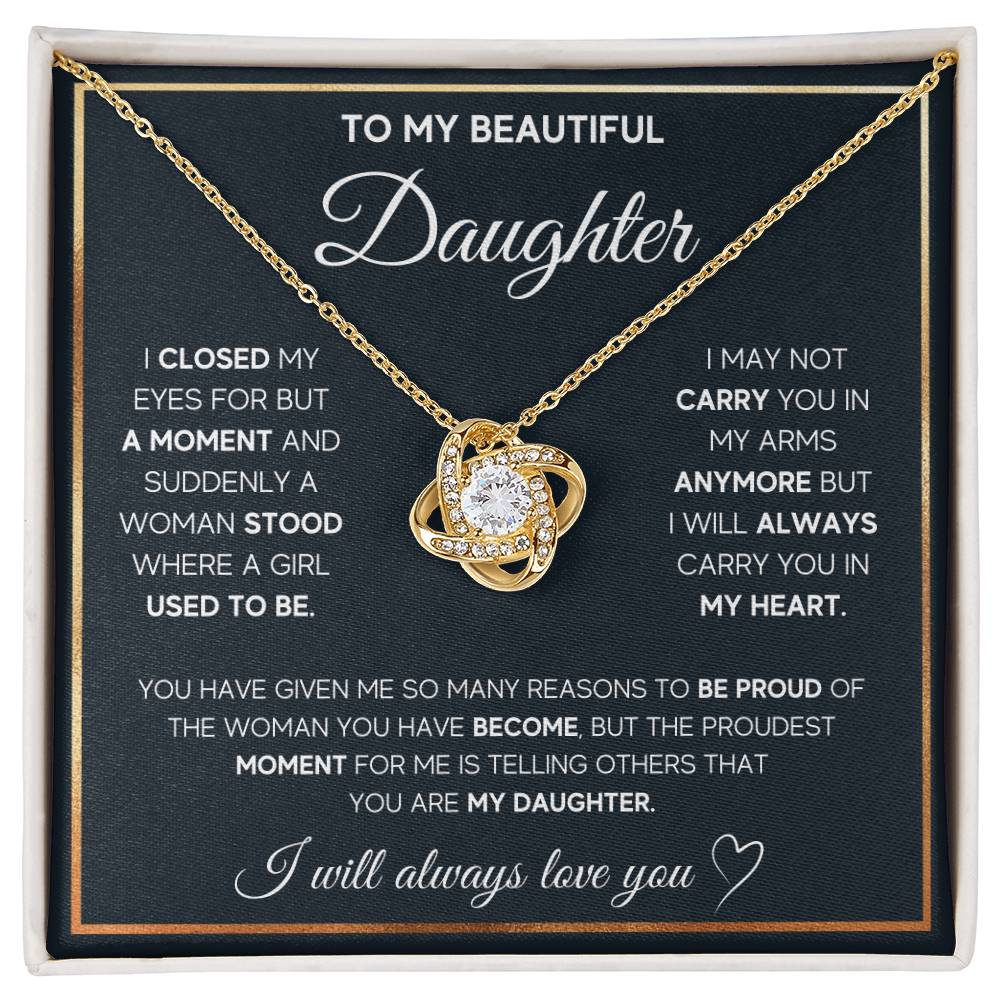 To My Daughter Necklace, I Will Always Carry You In My Heart