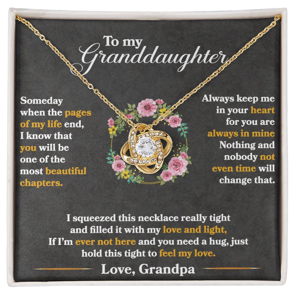 To My Granddaughter Necklace, Hold This Tight To Feel My Love