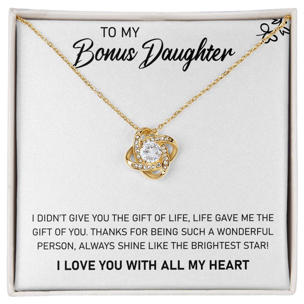 To My Bonus Daughter Necklace, Always Shine Like The Brightest Star