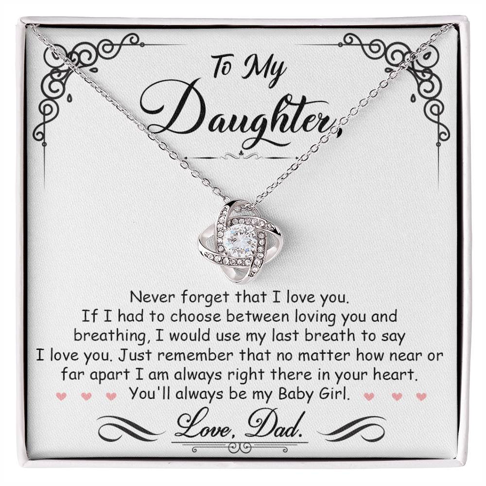 To My Daughter Necklace, I'm Always Right Here In Your Heart