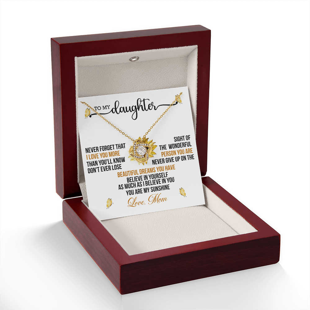 Daughter Never Forget That I Love You More Than You'll Ever Know Love Knot Necklace From Mom