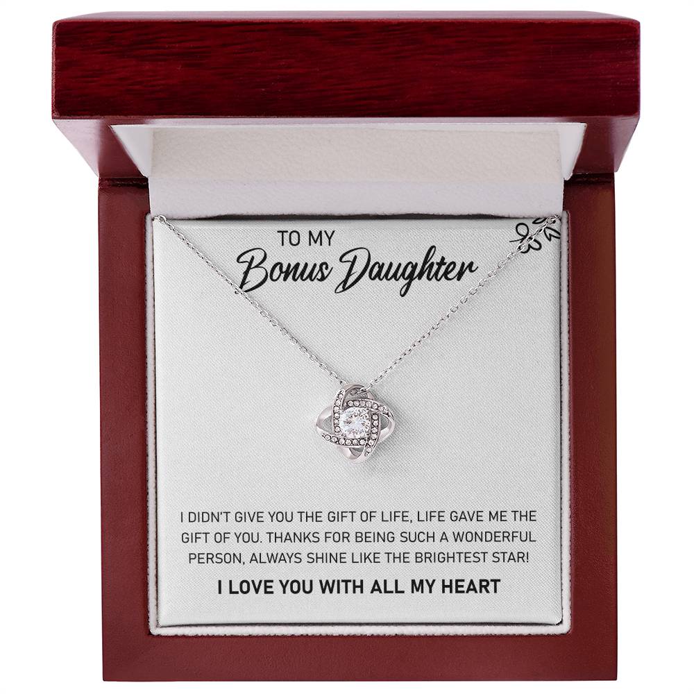 To My Bonus Daughter Necklace, Always Shine Like The Brightest Star