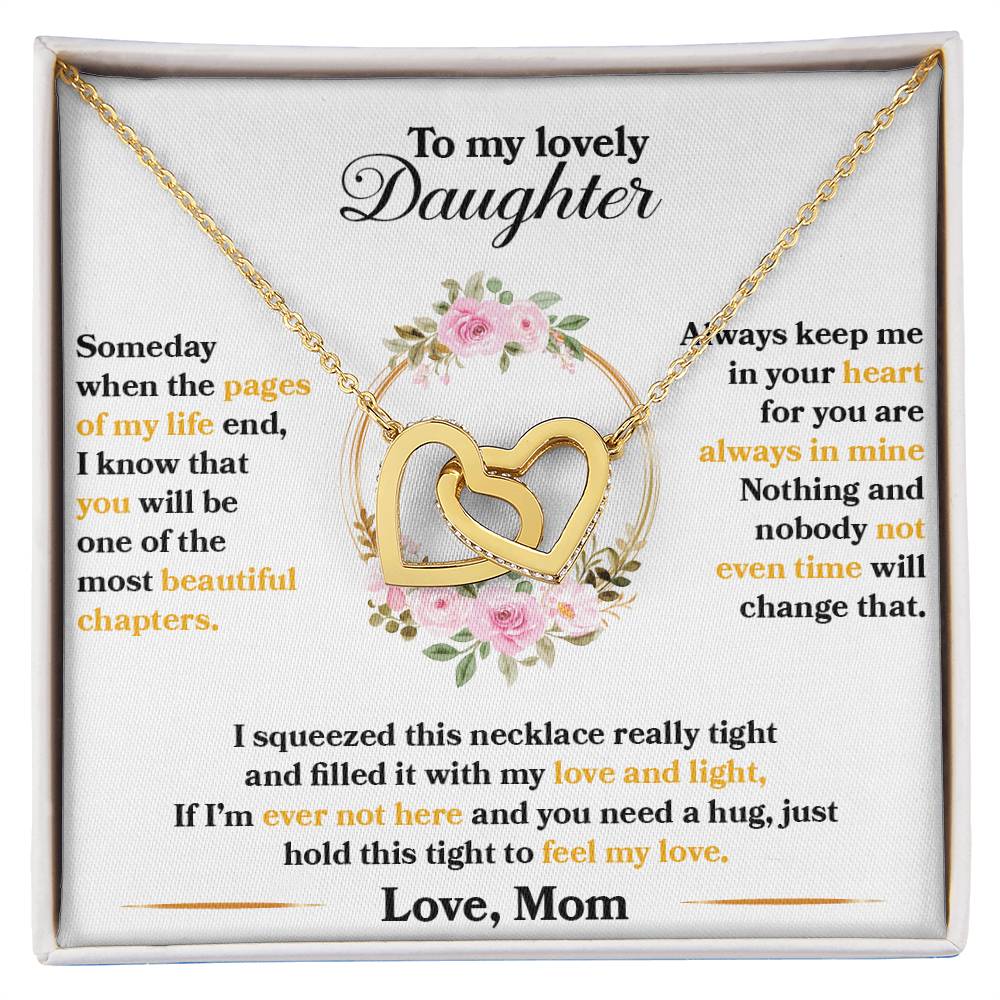 To My Lovely Daughter Necklace, Hold This Tight To Feel My Love
