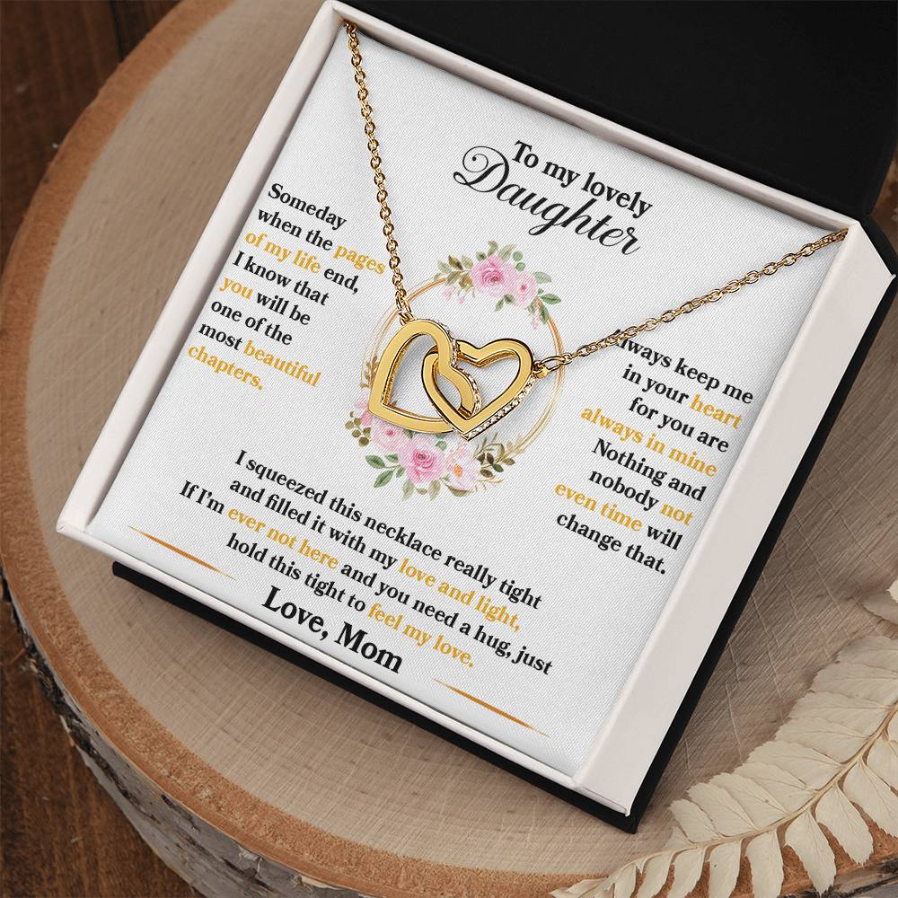 To My Lovely Daughter Necklace, Hold This Tight To Feel My Love