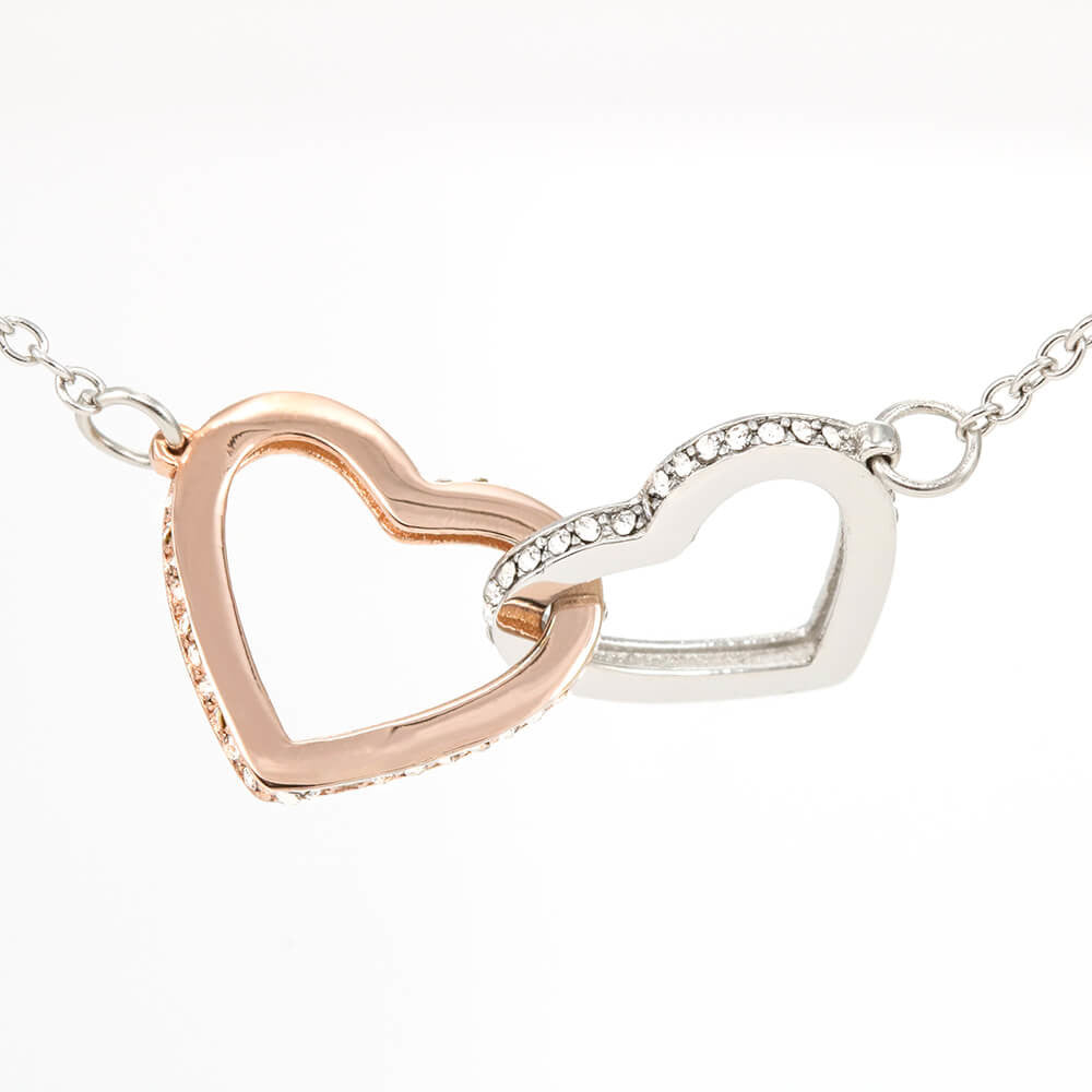 Mother & Daughter Forever Linked Together For Life Interlocking Hearts Pendant