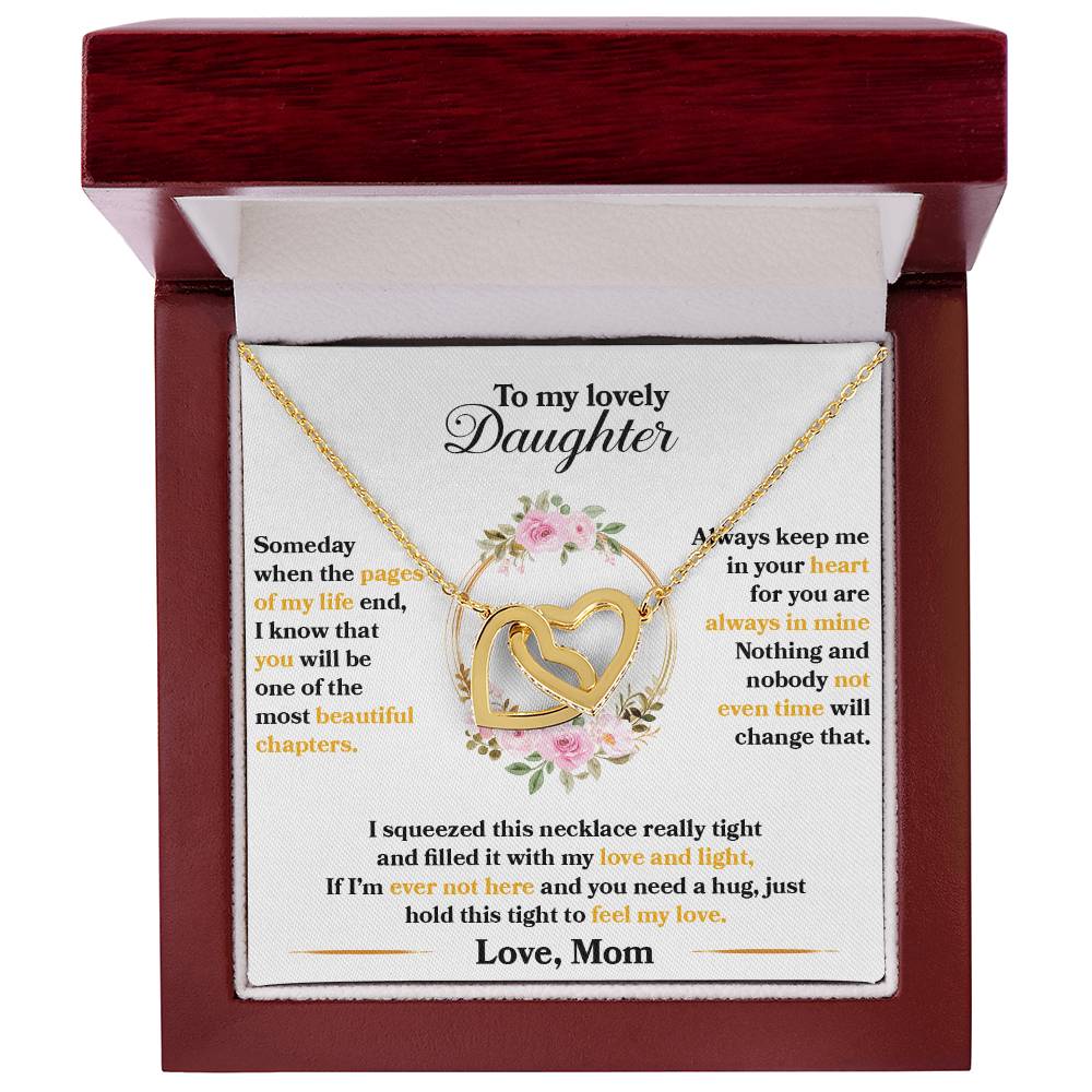 To My Lovely Daughter Necklace, Hold This Tight To Feel My Love