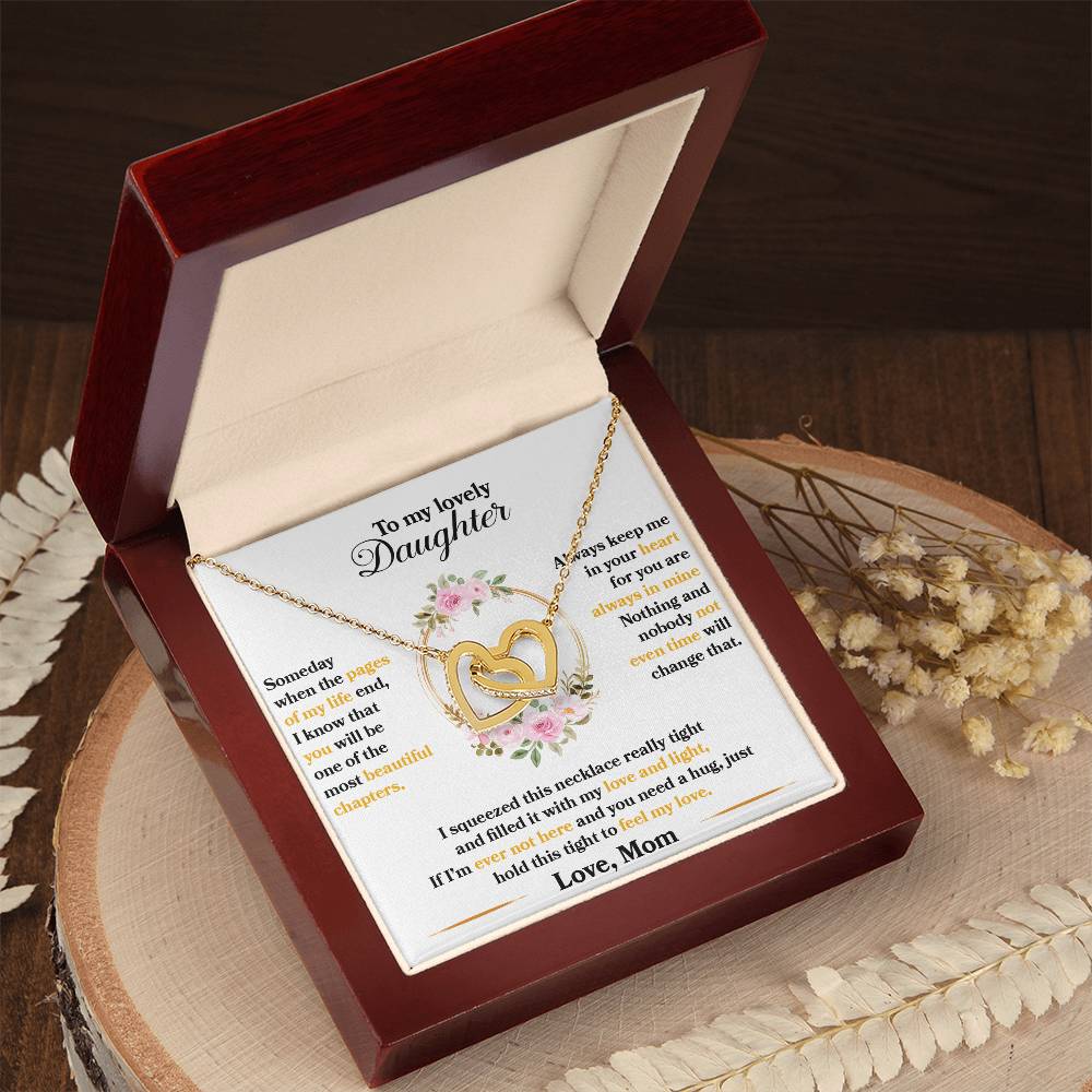 To My Lovely Daughter Necklace, Hold This Tight To Feel My Love