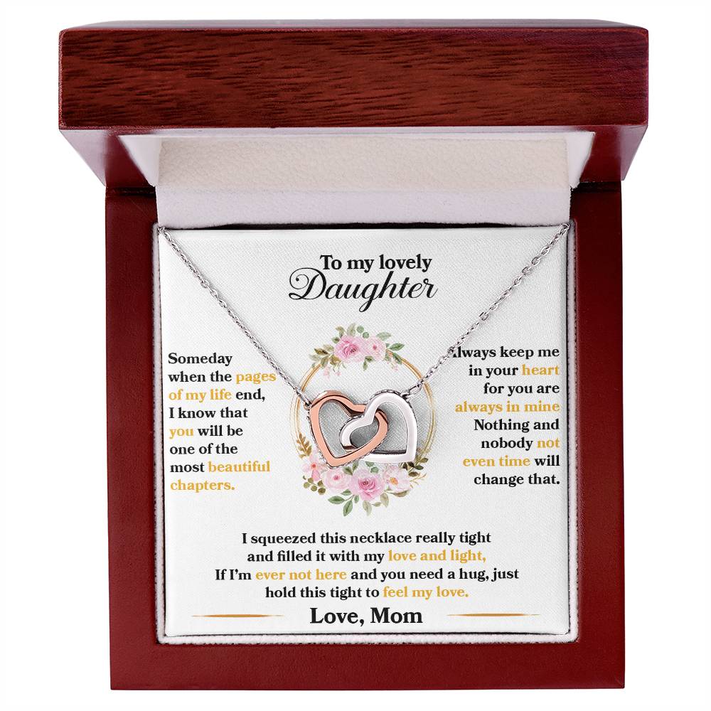 To My Lovely Daughter Necklace, Hold This Tight To Feel My Love
