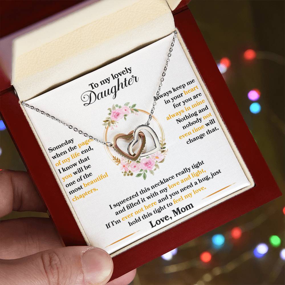 To My Lovely Daughter Necklace, Hold This Tight To Feel My Love