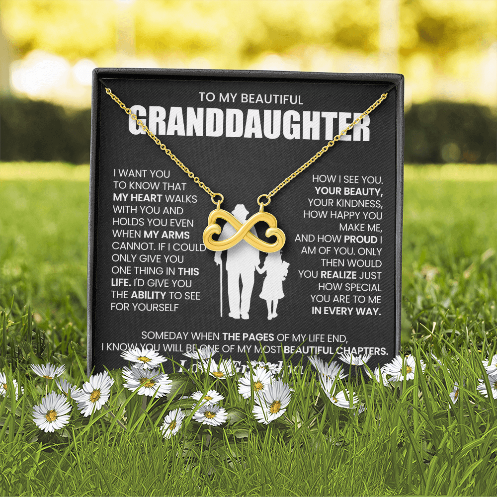 Granddaughter From Grandpa My Heart Walks With You Endless Love Necklace