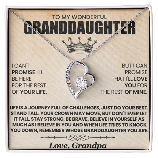 I Can't Promise I'll Be Here For The Rest Of Your Life Granddaughter From Grandpa Forever Love Necklace