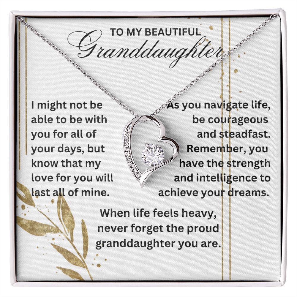 Granddaughter When Life Feels Heavy Never Forget Forever Love Necklace