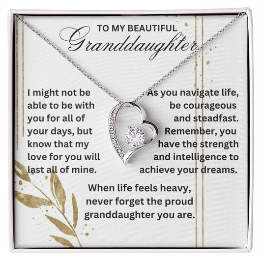 Granddaughter When Life Feels Heavy Never Forget Forever Love Necklace