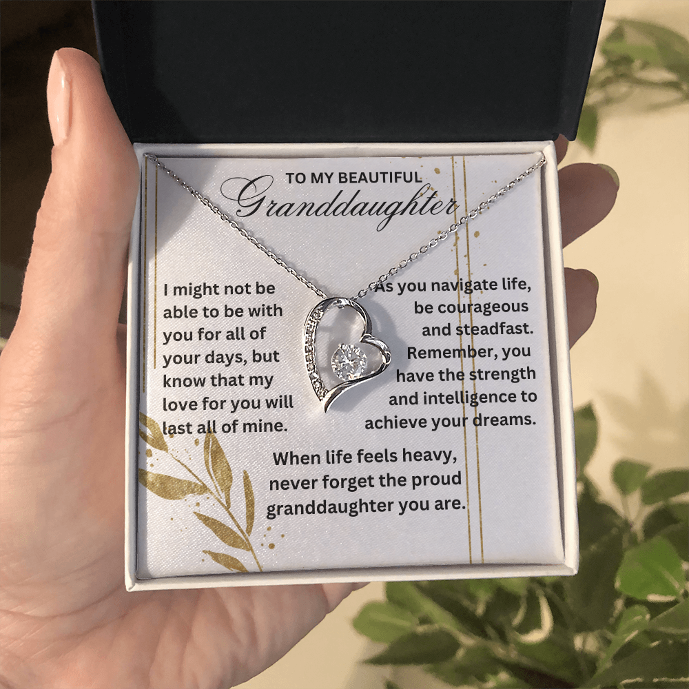 Granddaughter When Life Feels Heavy Never Forget Forever Love Necklace